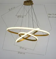 Люстра підвісна Modern Ring's 3213-60-40-20C GD A 96W  - фото 7