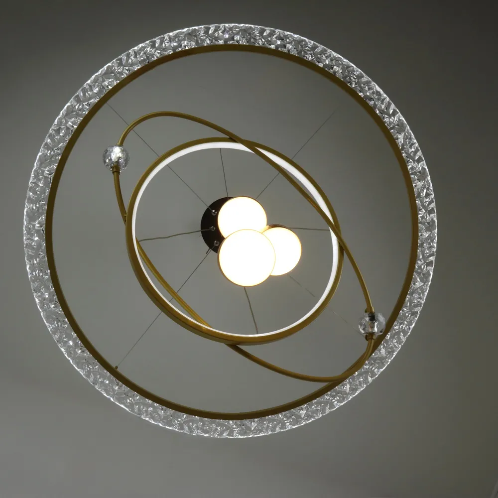 Підсвісна світлодіодна люстра на три кільця Cosmo-Rings D158-800 GD 172W  - фото 7