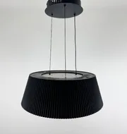 Підвісна люстра з декоративним абажуром Corruga 9065-450 BK 100W  - фото 7