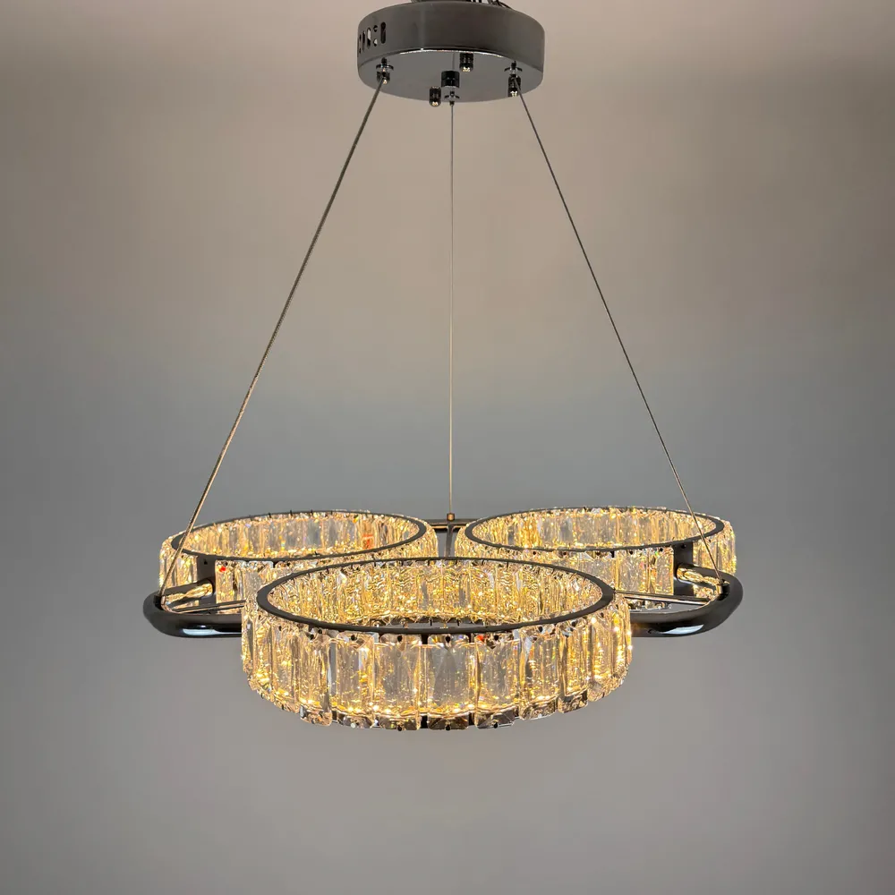 Підвісна кришталева люстра Earl Bright D8888-600-3 CH 150W  - фото 13