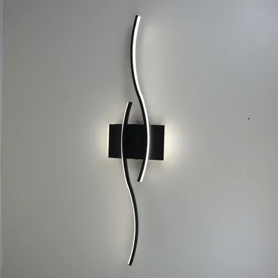 Хвилеподібне настінне LED бра Silk B377-1000 BK 60W