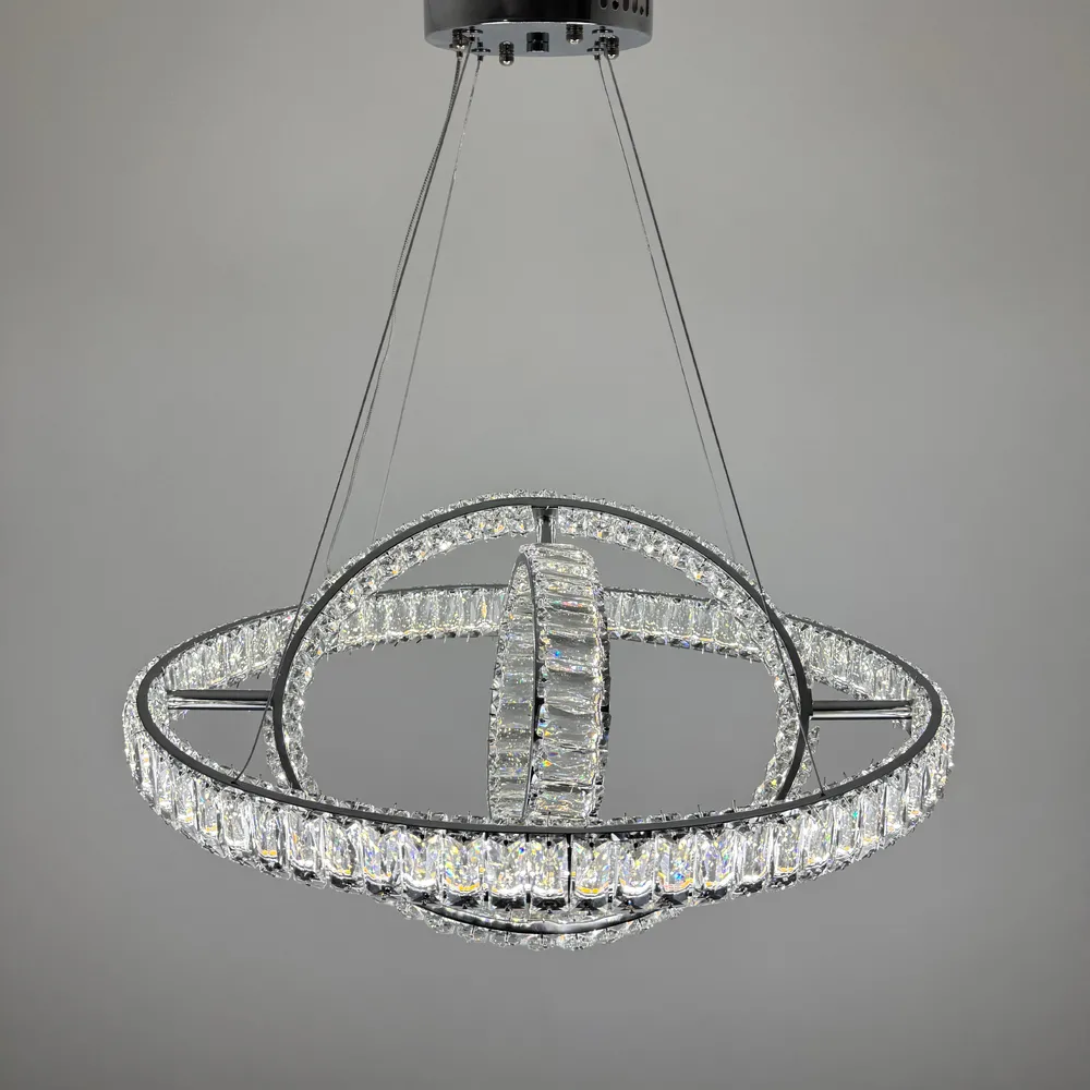 Підвісна кришталева люстра Earl Bright D8897-1000-3 CH 240W  - фото 3