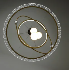Підсвісна світлодіодна люстра на три кільця Cosmo-Rings D158-800 GD 172W