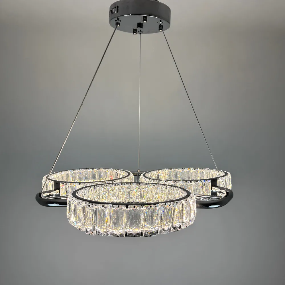 Підвісна кришталева люстра Earl Bright D8888-600-3 CH 150W  - фото 11