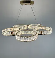 Підвісна кришталева люстра Earl Bright D8888-700-5 FGD 250W  - фото 6