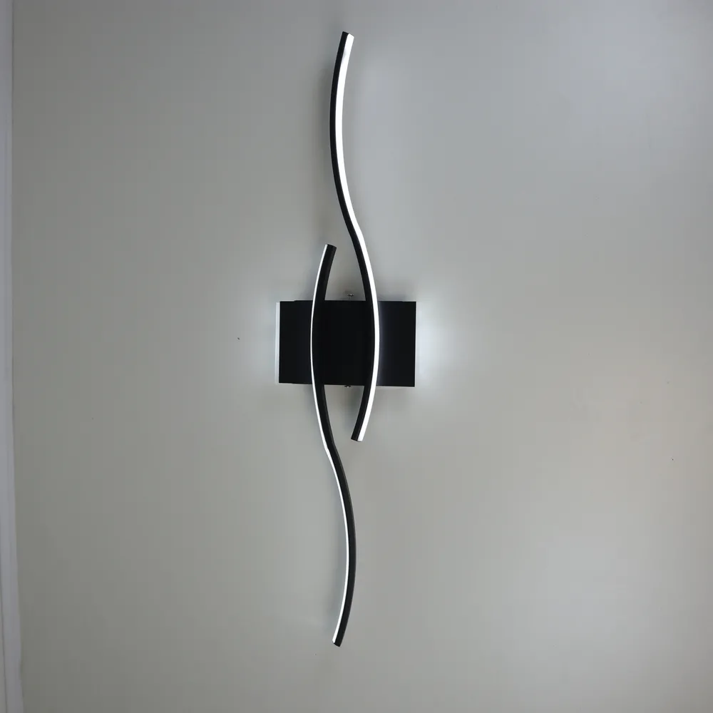 Хвилеподібне настінне LED бра Silk B377-1000 BK 60W  - фото 2