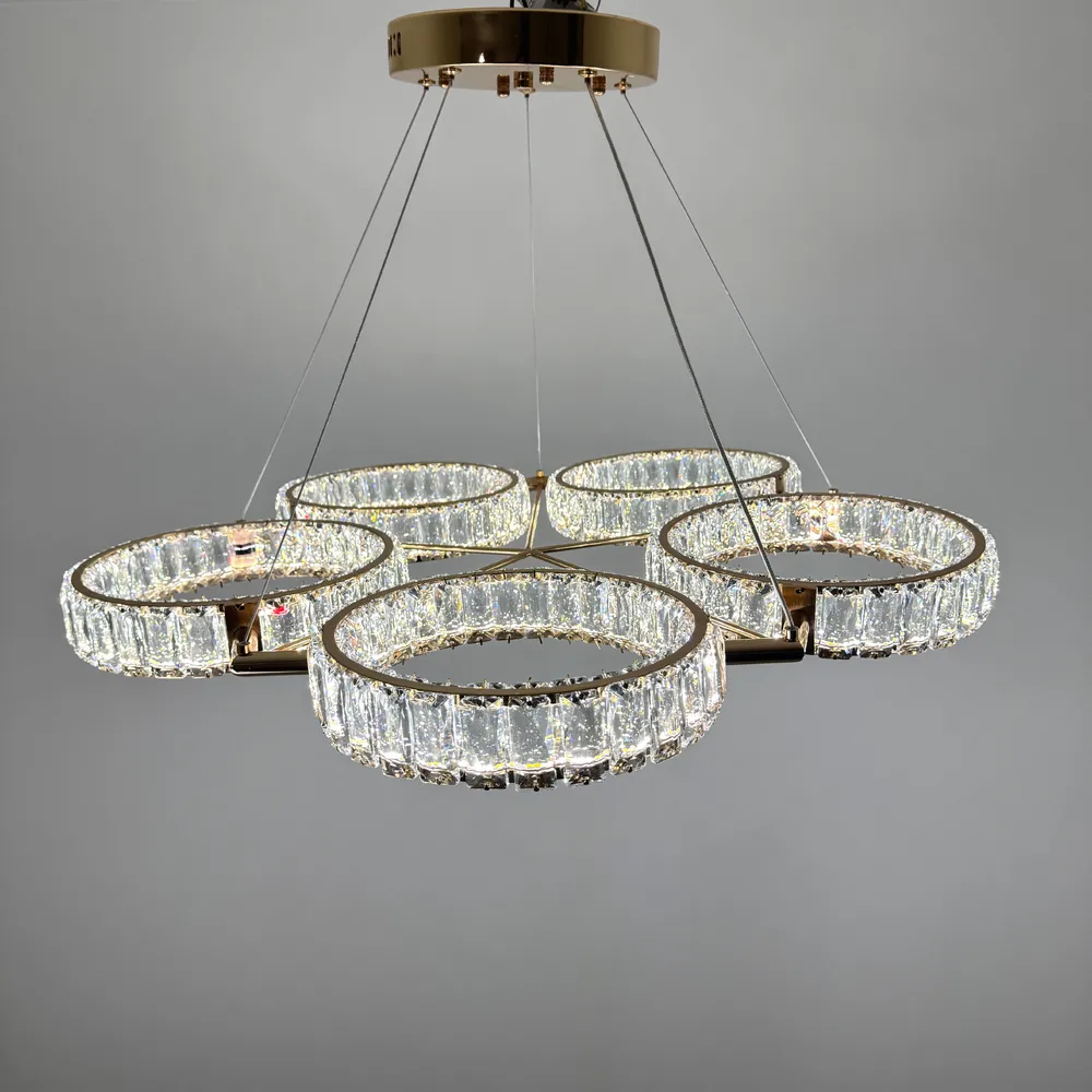 Підвісна кришталева люстра Earl Bright D8888-700-5 FGD 250W  - фото 7
