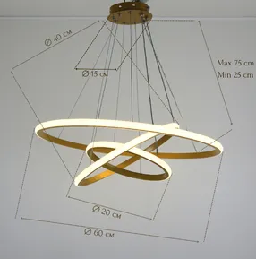 Люстра підвісна Modern Ring's 3213-60-40-20C GD A 96W