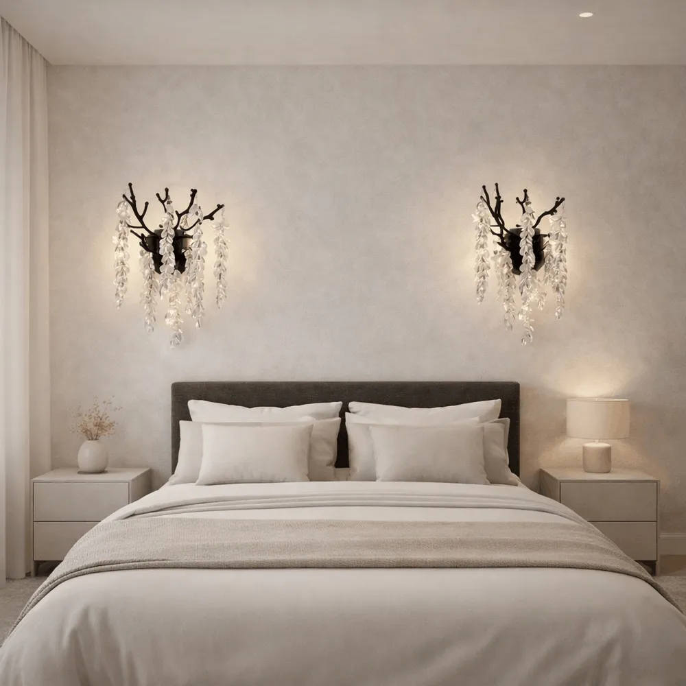 Wall Crystal Sconce Lilac P8080-2W BK 