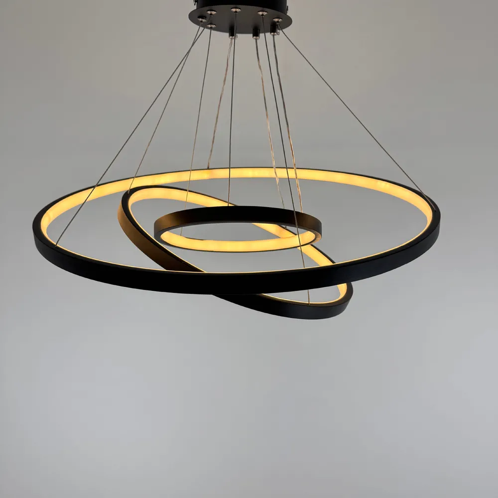 Люстра підвісна Modern Ring's 3213-60-40-20C BK B 110W  - фото 8