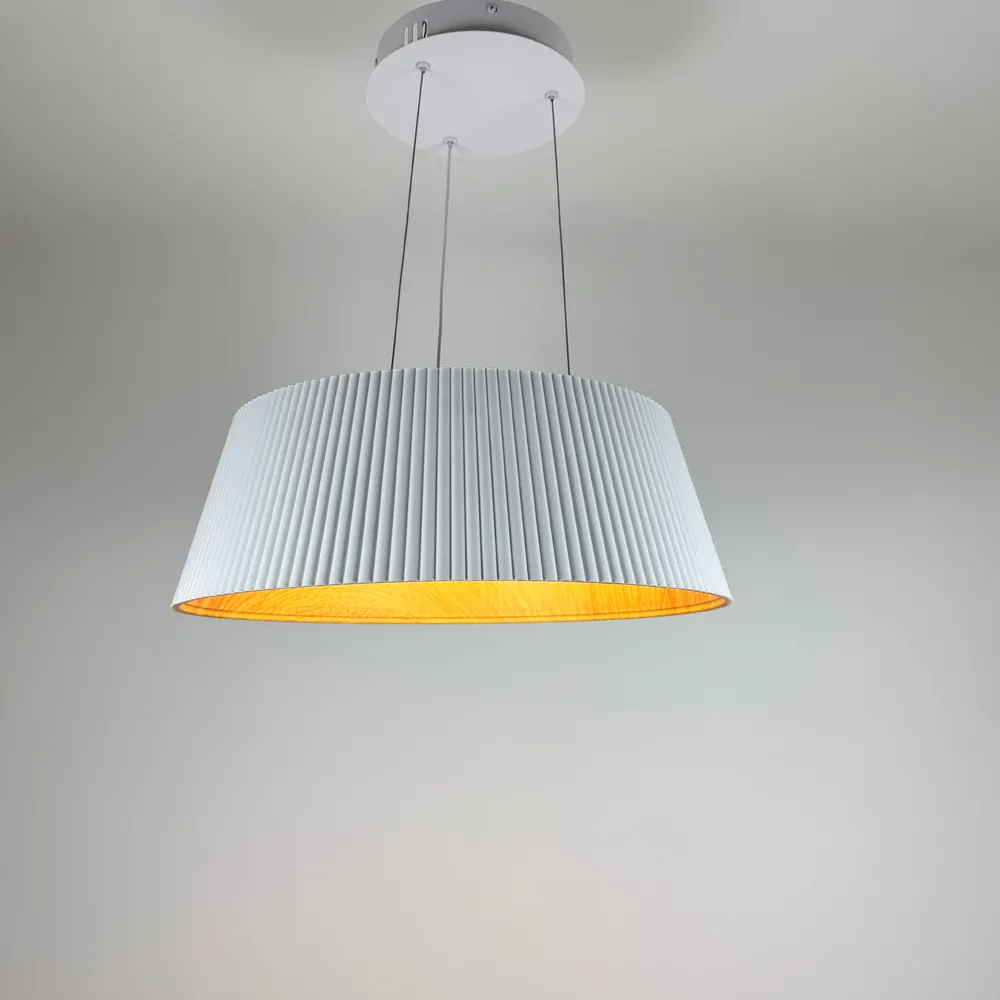 Підвісна люстра з декоративним абажуром Corruga BESMA 9065-450 WH 100W  - фото 3