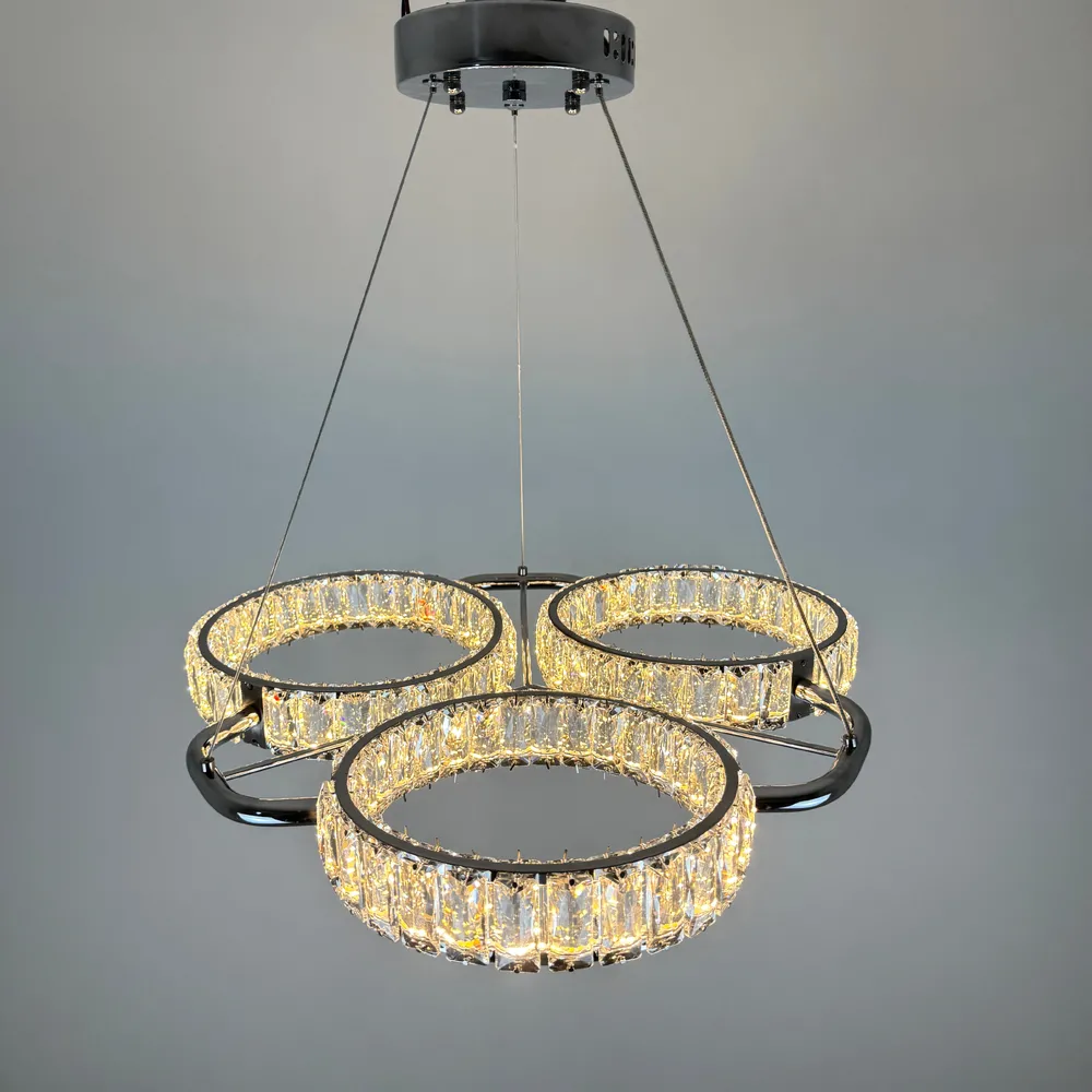 Підвісна кришталева люстра Earl Bright D8888-600-3 CH 150W  - фото 9