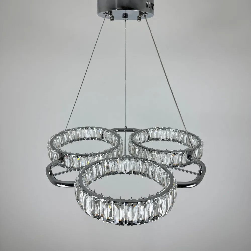 Підвісна кришталева люстра Earl Bright D8888-600-3 CH 150W  - фото 10