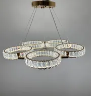 Підвісна кришталева люстра Earl Bright D8888-700-5 FGD 250W  - фото 7