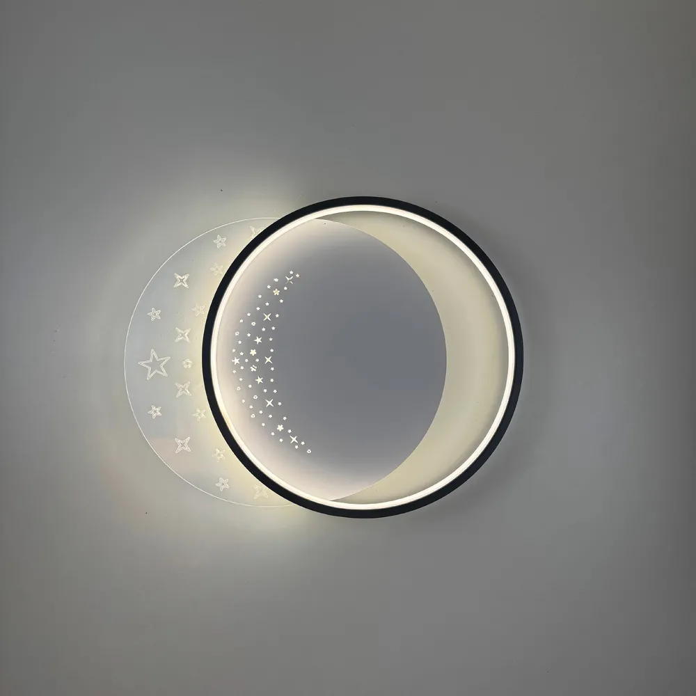 Стельова LED-люстра Starfall A12-6/2-500C BK+WH 130W 