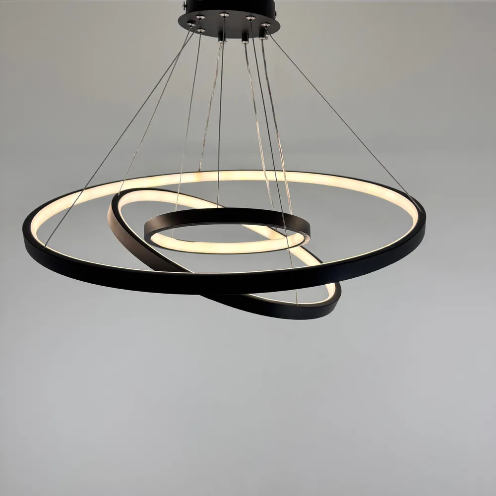 Люстра підвісна Modern Ring's 3213-60-40-20C BK B 110W  - фото 9