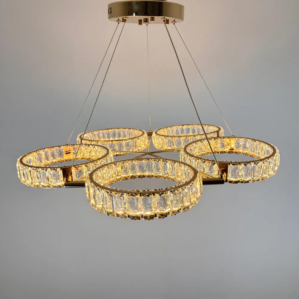 Підвісна кришталева люстра Earl Bright D8888-700-5 FGD 250W  - фото 8