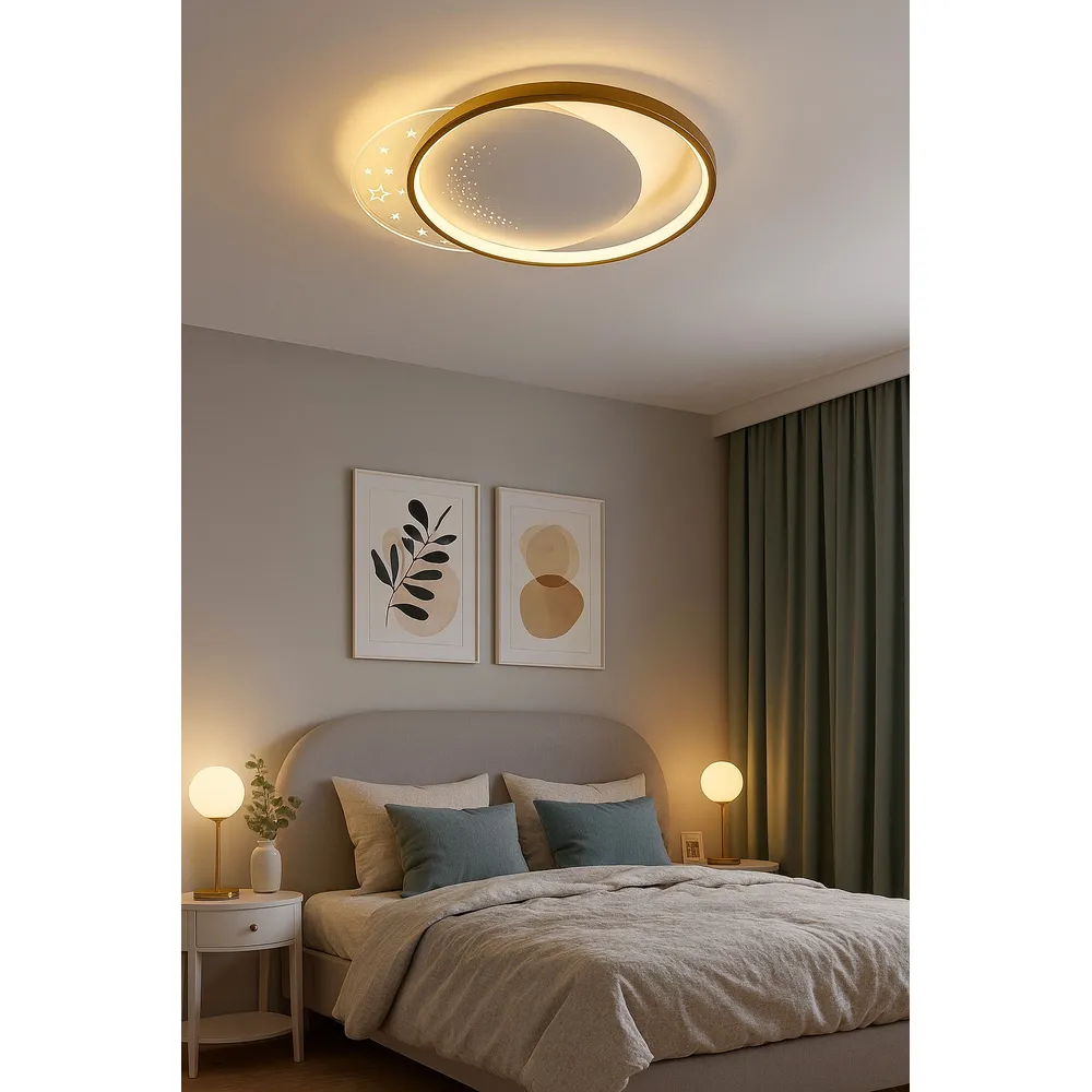 Стельова LED-люстра Starfall A12-6/2-500C WH+GD 130W 