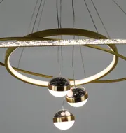Підсвісна світлодіодна люстра на три кільця Cosmo-Rings D158-800 GD 172W  - фото 5