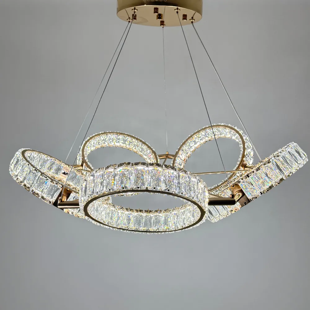 Підвісна кришталева люстра Earl Bright D8888-700-5 FGD 250W  - фото 3