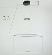Підвісна LED-люстра Contour D166-600 BK 110W  - фото 2