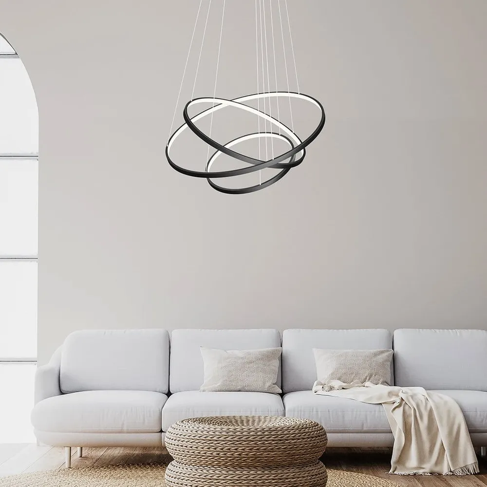Люстра підвісна Modern Ring's 3213-60-40-20C BK B 110W  - фото 4